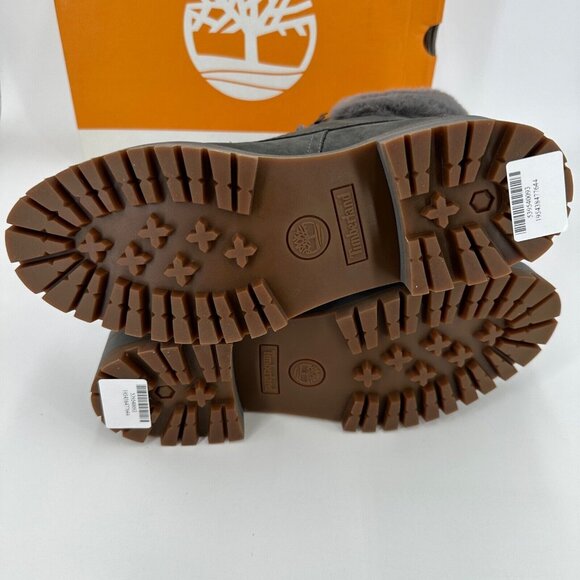 Timberland Women's Courmayeur 6" Waterproof Warm-Lined Boots sz 7.5 Grey Nubuck - Picture 7 of 8